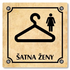 Šatna ženy, 100x100mm, pergamen, Kansas